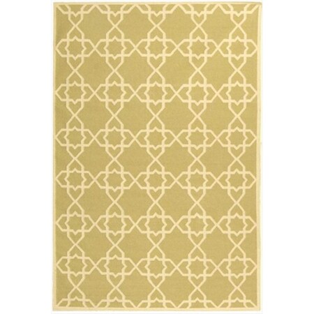 Safavieh 5 Ft. X 8 Ft. Medium Rectangle Contemporary Dhurries- Olive And Ivory- Flatweave Rug DHU548A-5